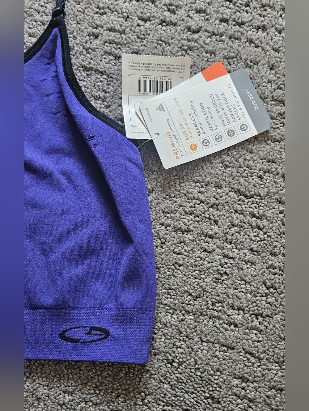Champion Purple Seamless Sports Bra with Eyelet Front - Picture 2 of 4